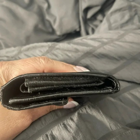 Gucci Black Leather bifold Wallet with Bamboo Accent vintage - Picture 4 of 12